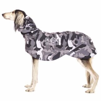 Sofa Dog Wear Hunderegenmantel Manuel camo grau