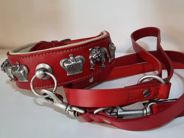 MALUCCHI Bulldoggen Halsband Royal Rot – Bild 4