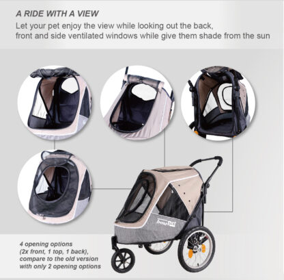 InnoPet® Hundebuggy/Fahrradanhänger "Sporty Trailer Evolution" - IPS-057/BR - Latte Macchiato – Bild 6