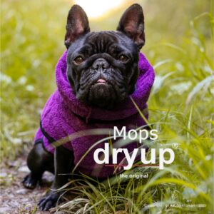 Actionfactory Hundebademantel für Mops und Co Lila