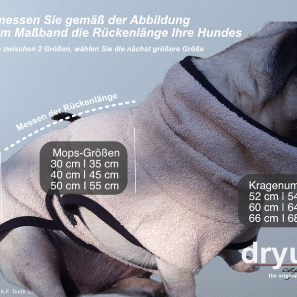 Actionfactory Hundebademantel für Mops und Co Lila