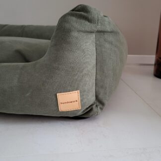 hundewerk Hundebett Denim Olive 80 x 55 x 26 cm