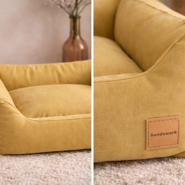 hundewerk Hundebett Denim Gelb 70x 50 x 26 cm