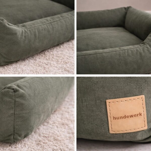 hundewerk Hundebett Denim Olive 120 x 90 x 32 cm