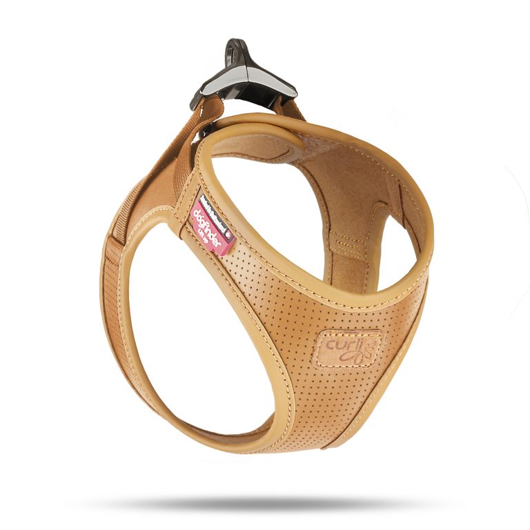 CURLI Weste Harness Vegan Apple Leather Braun hundewerk