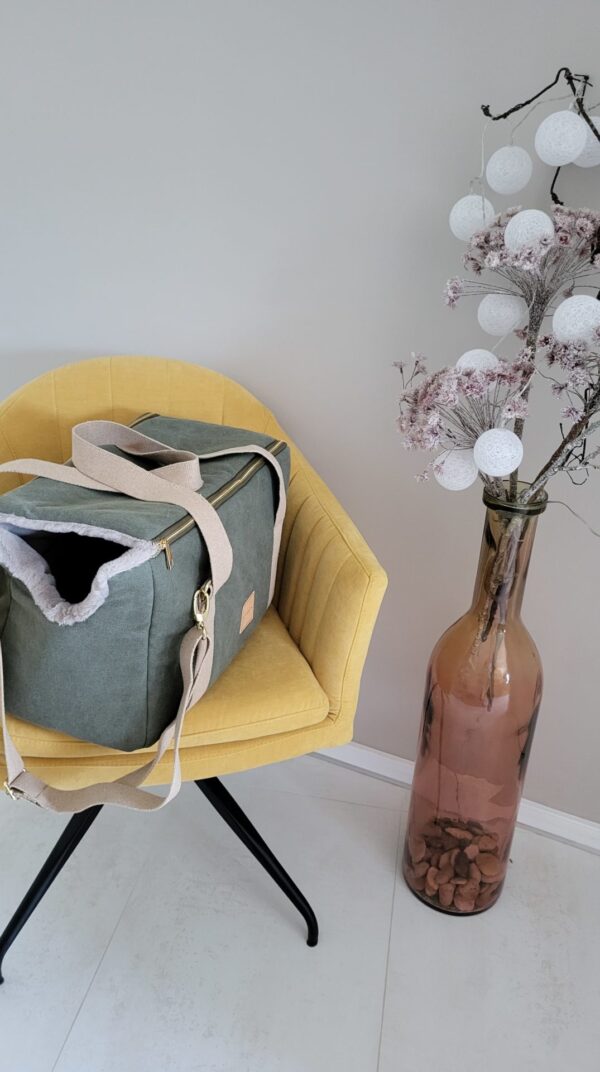 hundewerk Hundetasche MOLA Denim Oliv-Beige