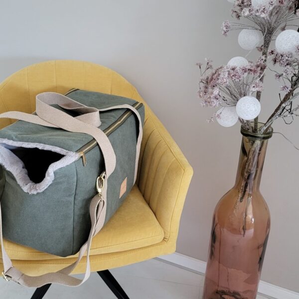 hundewerk Hundetasche MOLA Denim Oliv-Beige