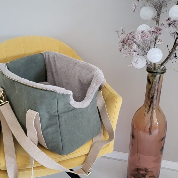 hundewerk Hundetasche MOLA Denim Oliv-Beige