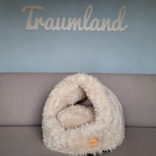 hundewerk Hundebett Iglo Zottel Creme