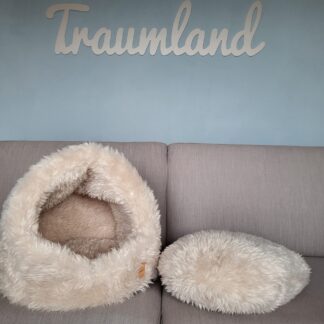 hundewerk Hundebett Iglo Zottel Creme