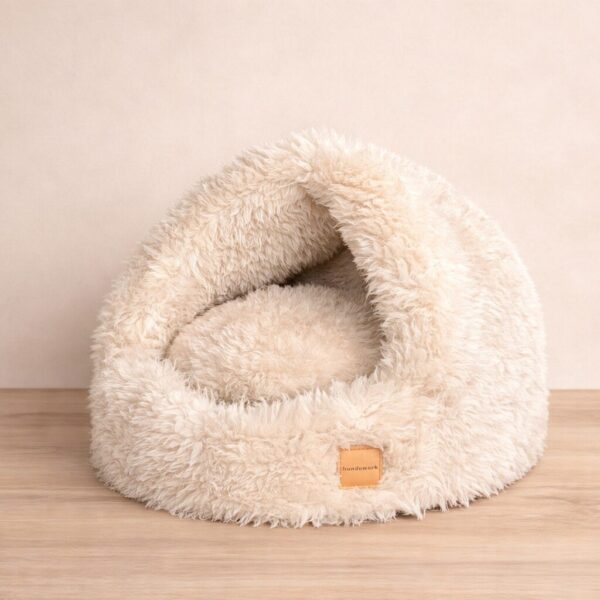 hundewerk Hundebett Iglo Zottel Creme