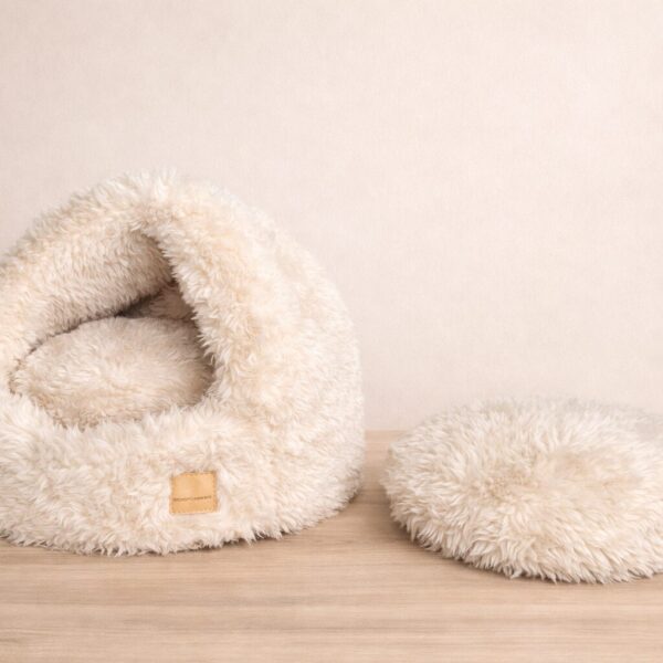 hundewerk Hundebett Iglo Zottel Creme