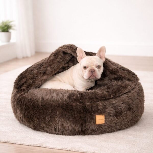 hundewerk Höhlenkissen Zottel Braun