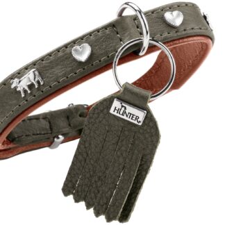 Hunter Halsband München Mini grün/cognac