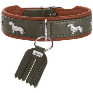Hunter Teckel-Halsband München grün/cognac