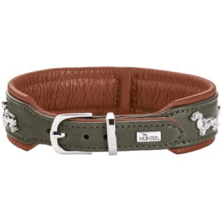 Hunter Teckel-Halsband München grün/cognac