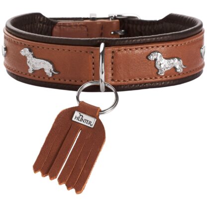 Hunter Teckel-Halsband München cognac/schwarz