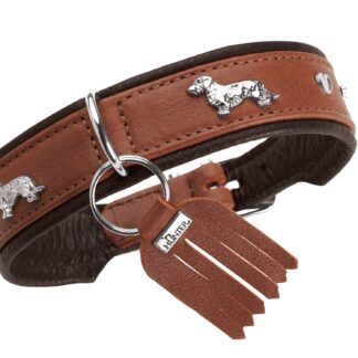Hunter Teckel-Halsband München cognac/schwarz
