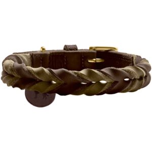 Hunter Halsband Solid duo dunkelbraun/oliv