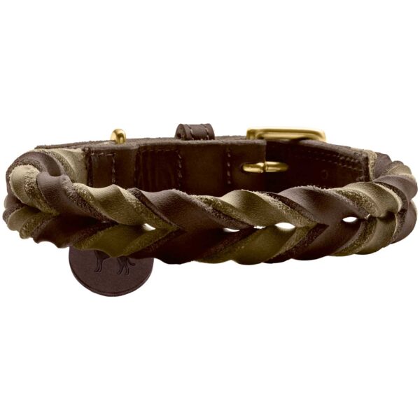 Hunter Halsband Solid duo dunkelbraun/oliv