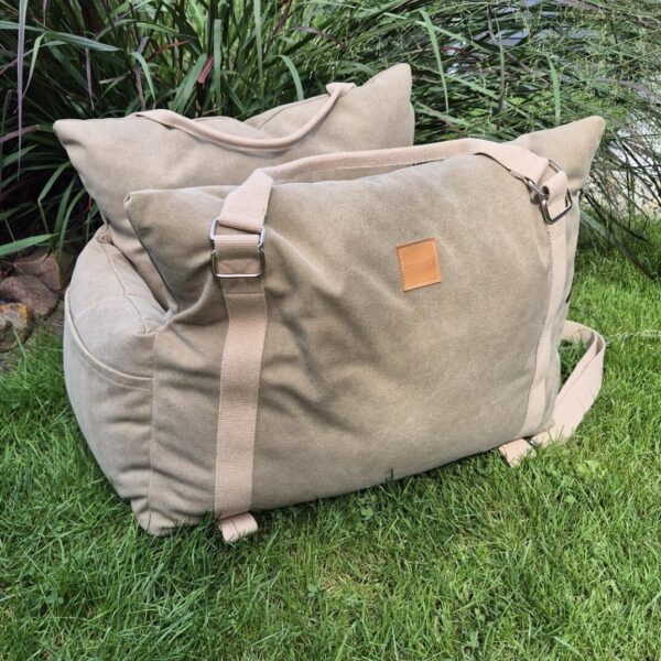 hundewerk Hundeautositz und Reisebett Denim Stone big