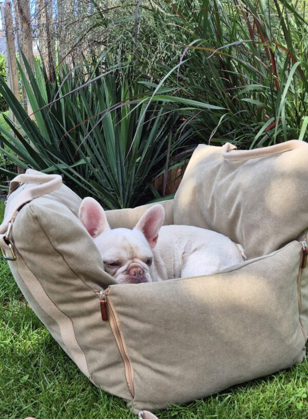 hundewerk Hundeautositz und Reisebett Denim Anthra small – Bild 2