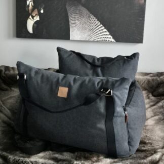 hundewerk Hundeautositz und Reisebett Denim Anthra small