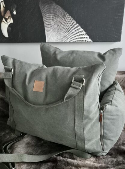 hundewerk Hundeautositz und Reisebett Denim Oliv small