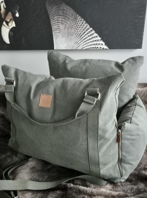 hundewerk Hundeautositz und Reisebett Denim Oliv small