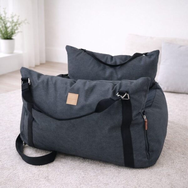 hundewerk Hundeautositz und Reisebett Denim Anthra small