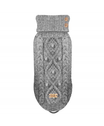 Milk & Pepper Hundepullover Zopfmuster Gris Bulldogge