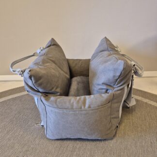 hundewerk Hundeautositz und Reisebett Denim Grau small