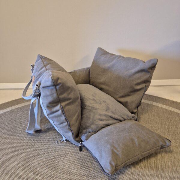 hundewerk Hundeautositz und Reisebett Denim Grau small