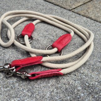 MALUCCHI Hundeleine Movie Nylon Rot-Beige