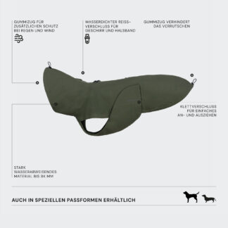CLOUD7 Hunderegenmantel Dublin 2.0 Dark Olive