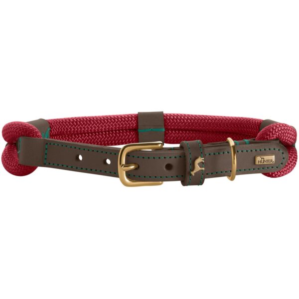 HUNTER Hundehalsband Malia Weinrot/Dunkelbraun