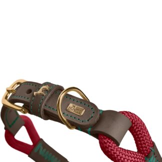 HUNTER Hundehalsband Malia Weinrot/Dunkelbraun