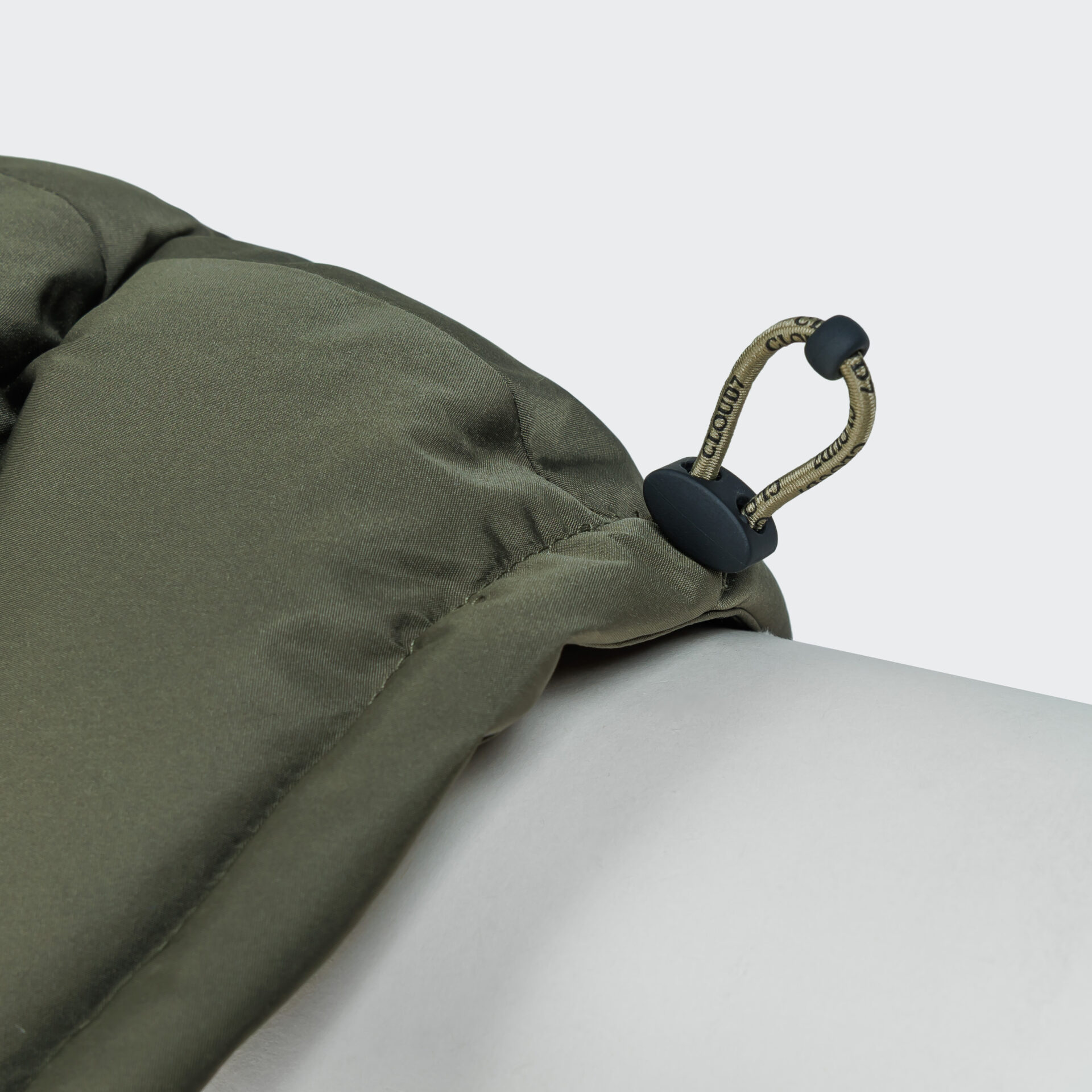 Cloud7 Dog Coat Alaska Light Olive Detail 3 On Grey