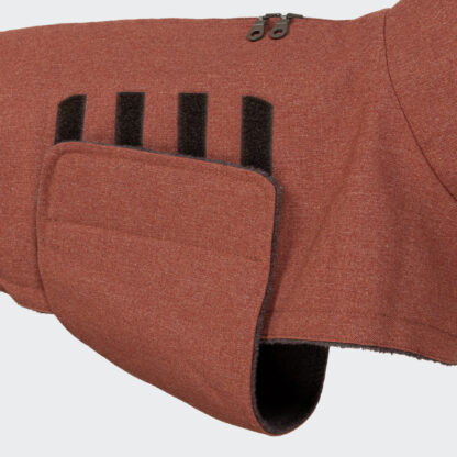 Cloud7 Dog Coat Brooklyn Rust Detail 2 On Grey