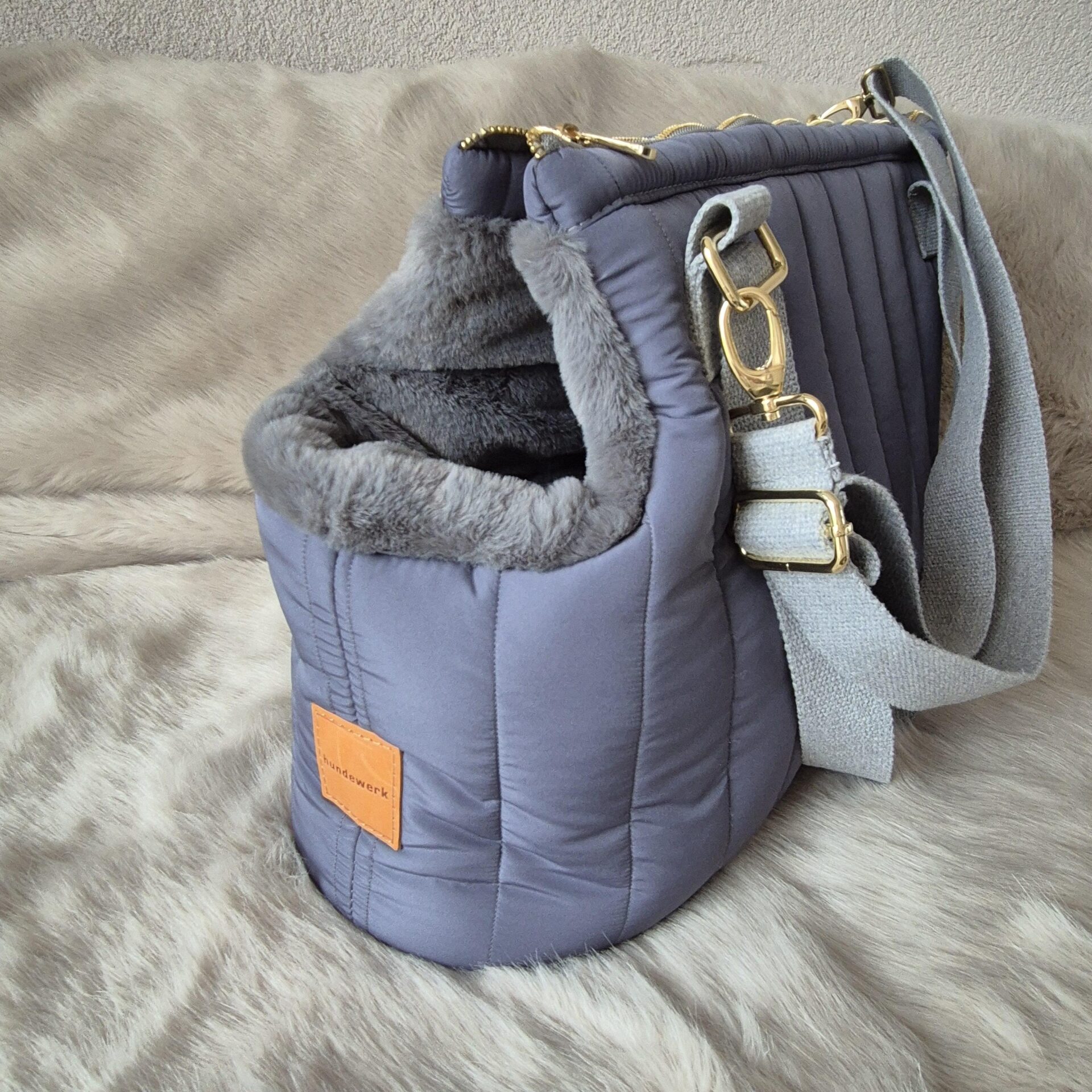 hundewerk Hundetasche Stepp Blau Teddy