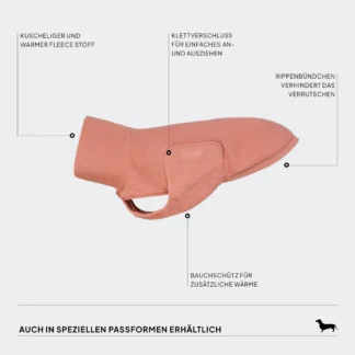 CLOUD7 Hundepullover Fleece Derby 2.0 Faded Rose