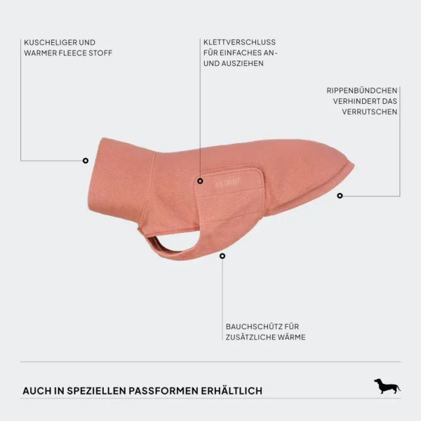 CLOUD7 Hundepullover Fleece Derby 2.0 Faded Rose