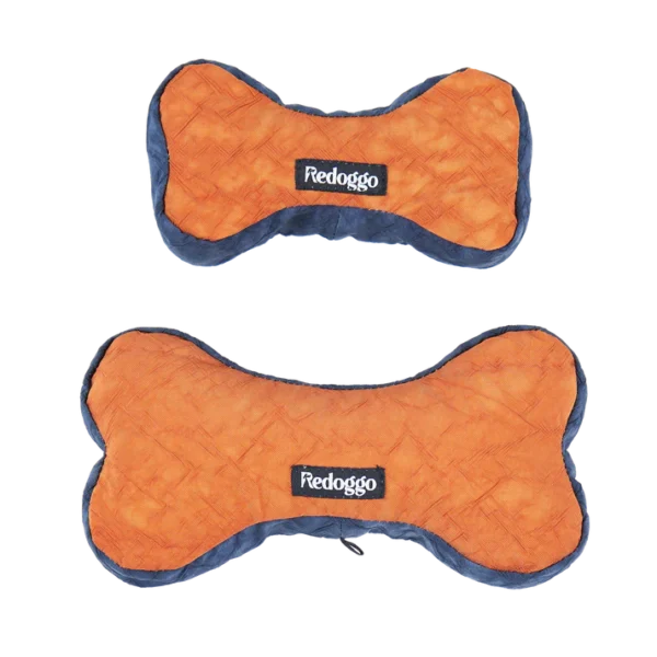 Redoggo Hundespielzeug Knochen Orange-Blau