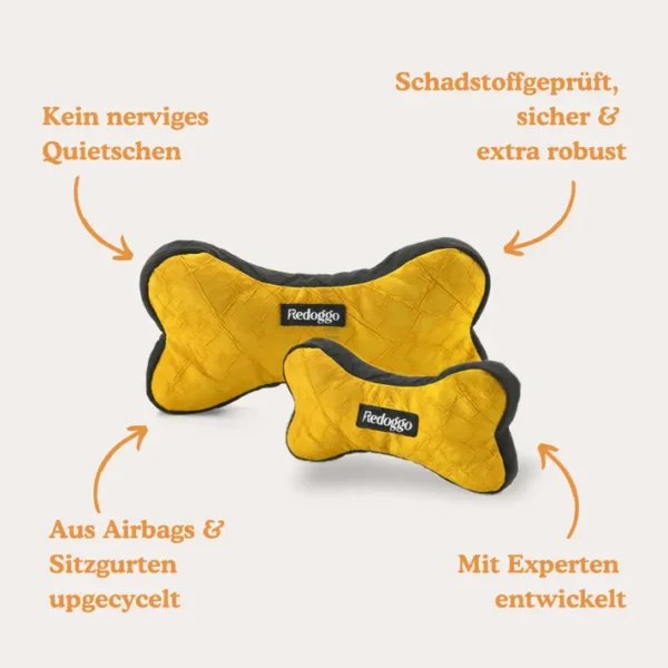 Redoggo Hundespielzeug Knochen Gelb-Schwarz