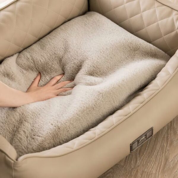 Hundebett BRUNO Classic – gesteppt Beige