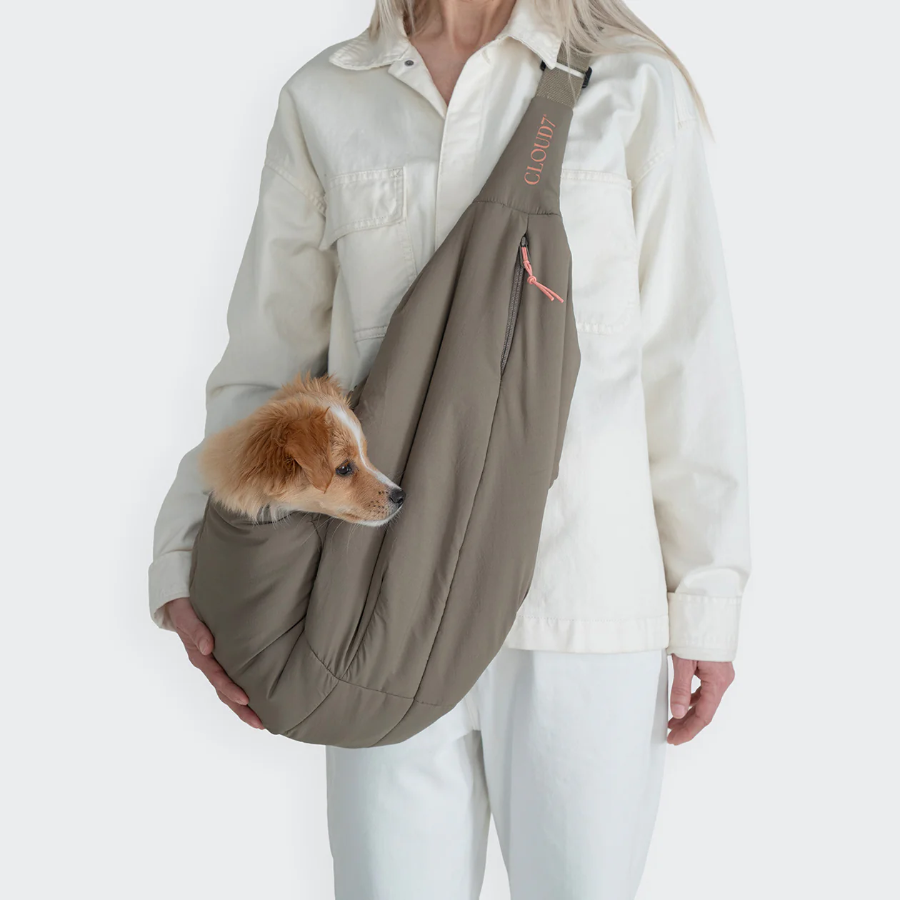 CLOUD7 Hundeumhängetasche LTTL Puffer Khaki/Peach
