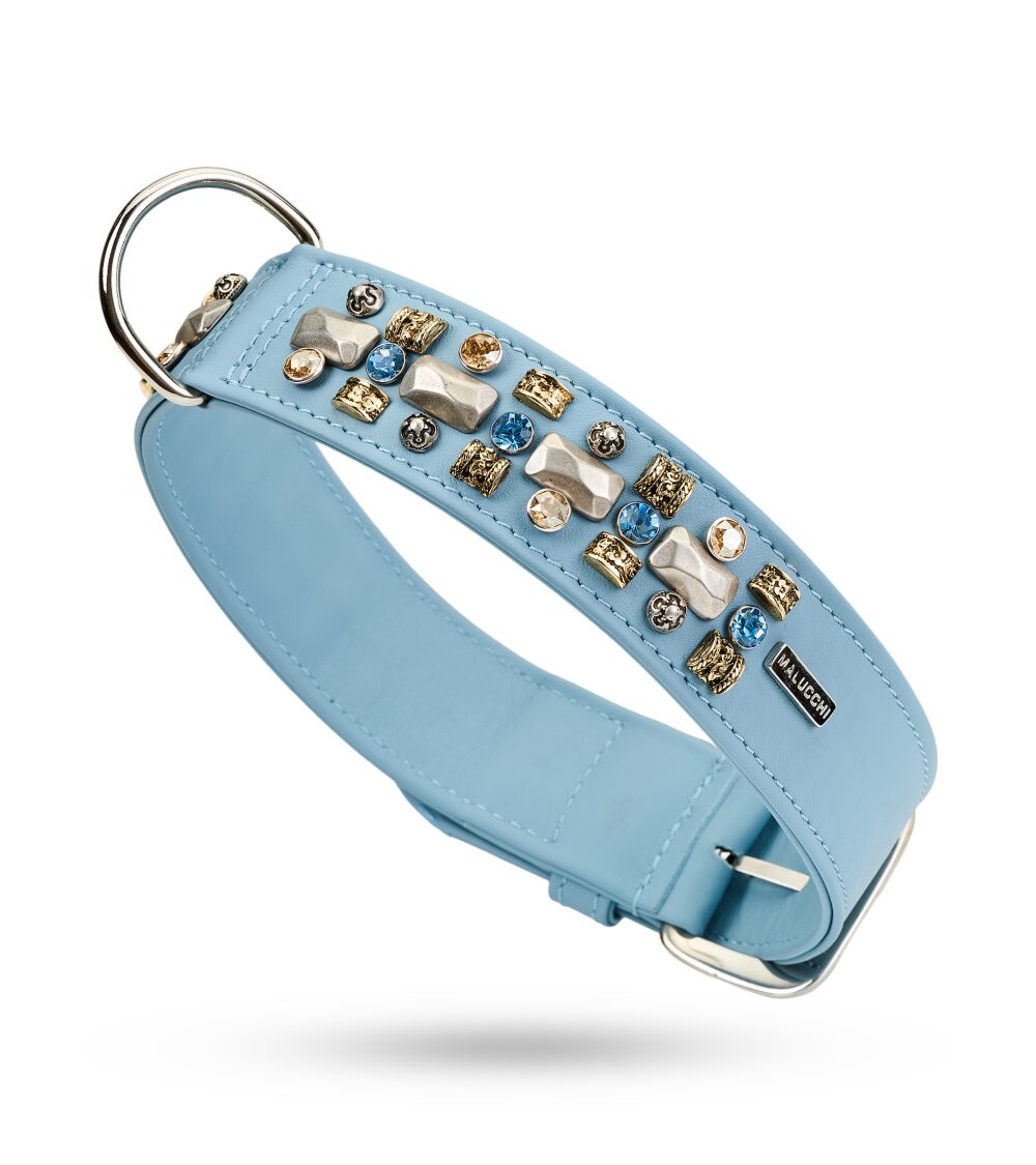 MALUCCHI Halsband PETRA Soft Blau 4 cm