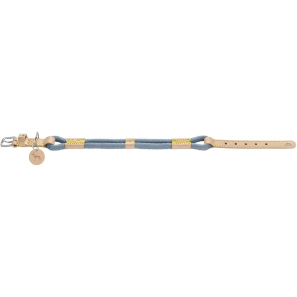 HUNTER Hundehalsband Malia Taubenblau/Natur