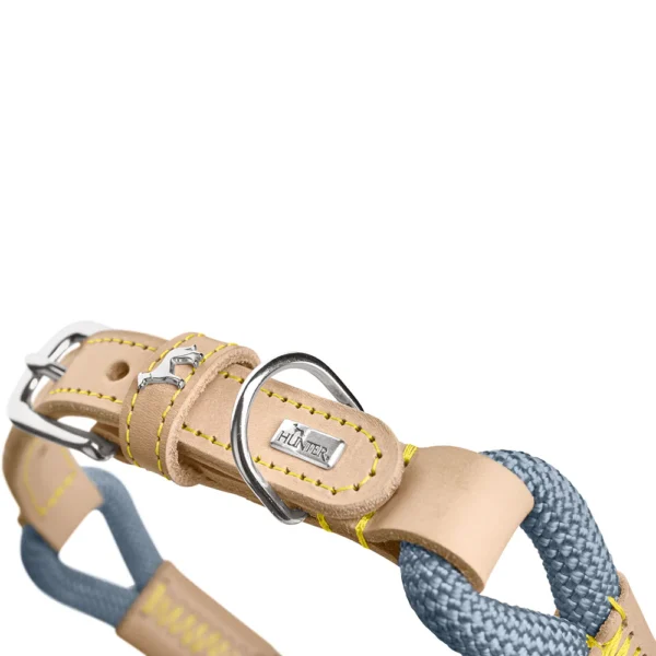 HUNTER Hundehalsband Malia Taubenblau/Natur