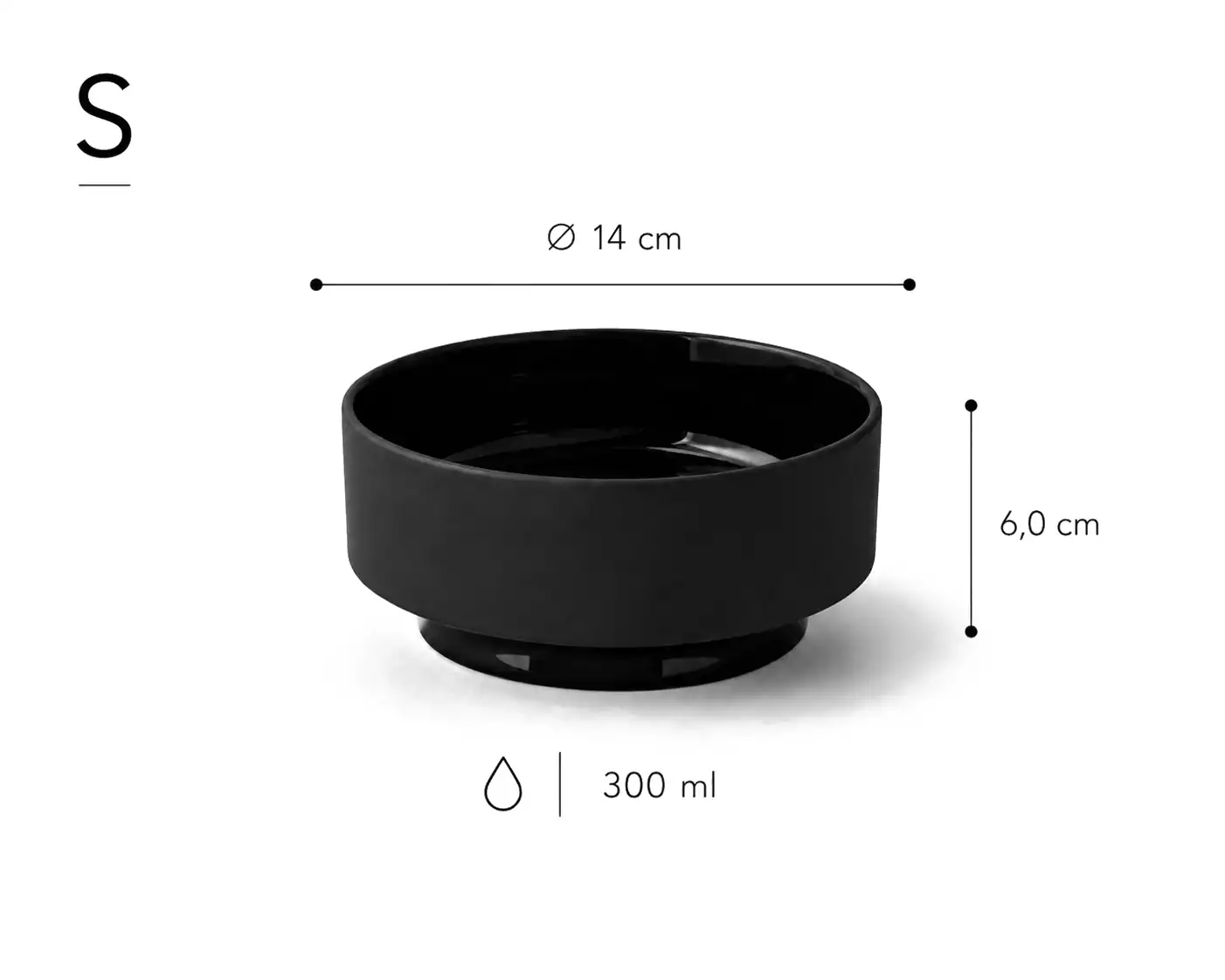 Elegantfeed Bowl Black S Dimensions 01